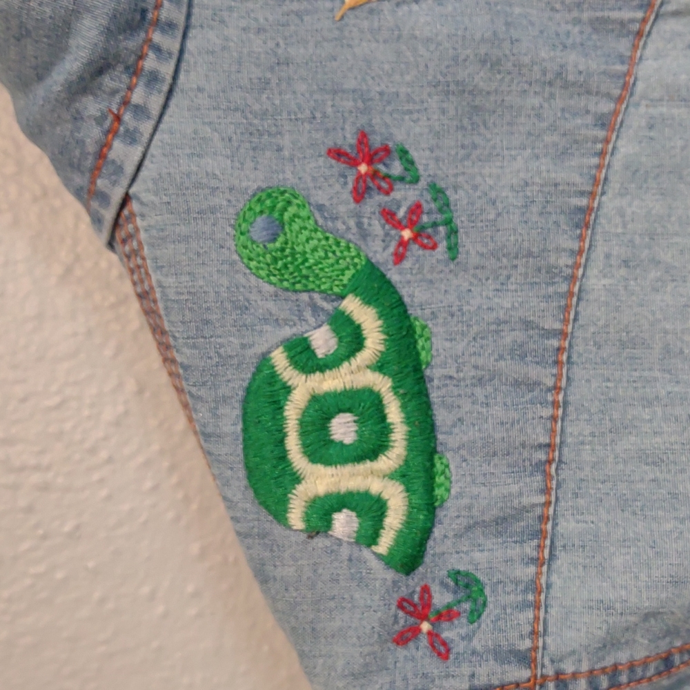 Lucky Brand RARE Dungarees Denim western shirt snap buttons jeans - Picture 9 of 14